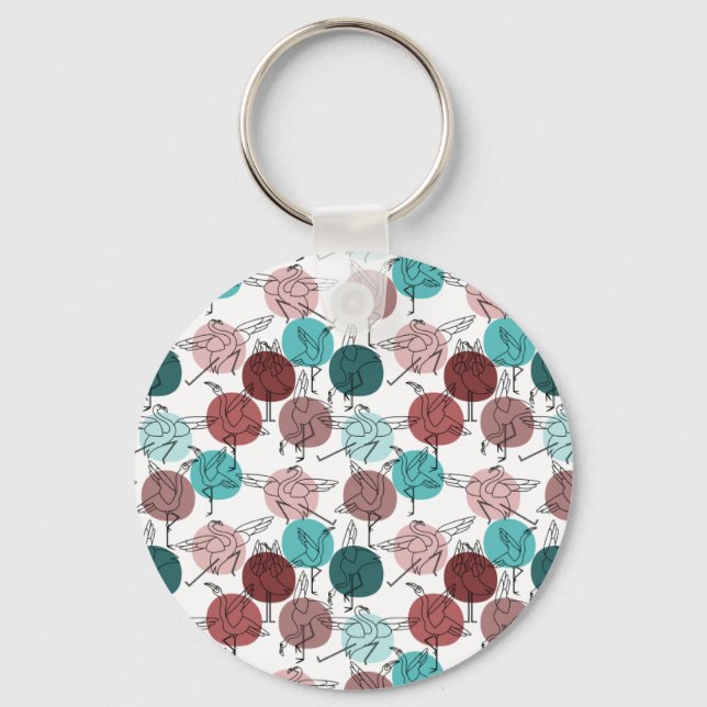 Yoga poses pattern | Yoga seamless pattern 41 Key Ring (Front)