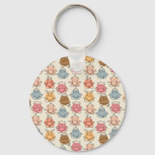 Yoga poses pattern   Yoga seamless pattern 42 Key Ring