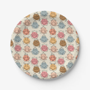 Yoga poses pattern Yoga seamless pattern 42 Paper Plate