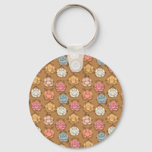Yoga poses pattern Yoga seamless pattern 43 Key Ring