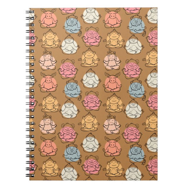 Yoga poses pattern | Yoga seamless pattern 43 Notebook (Front)