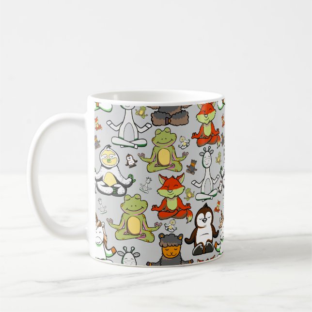 Yoga poses pattern | Yoga seamless pattern 44 Coffee Mug (Left)