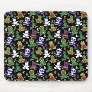 Yoga poses pattern Yoga seamless pattern 45 Mouse Pad