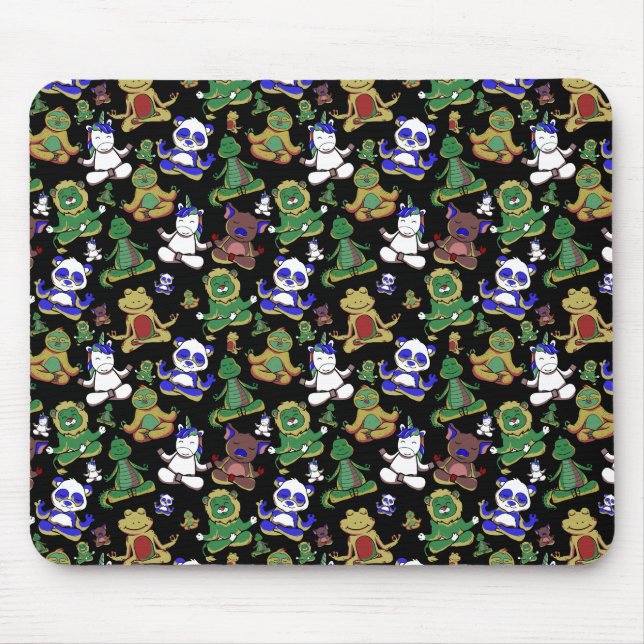 Yoga poses pattern | Yoga seamless pattern 45 Mouse Pad (Front)