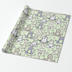 Yoga poses pattern   Yoga seamless pattern 46 Wrapping Paper