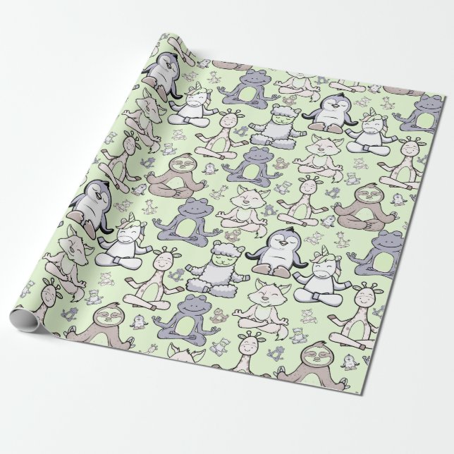 Yoga poses pattern | Yoga seamless pattern 46 Wrapping Paper (Unrolled)