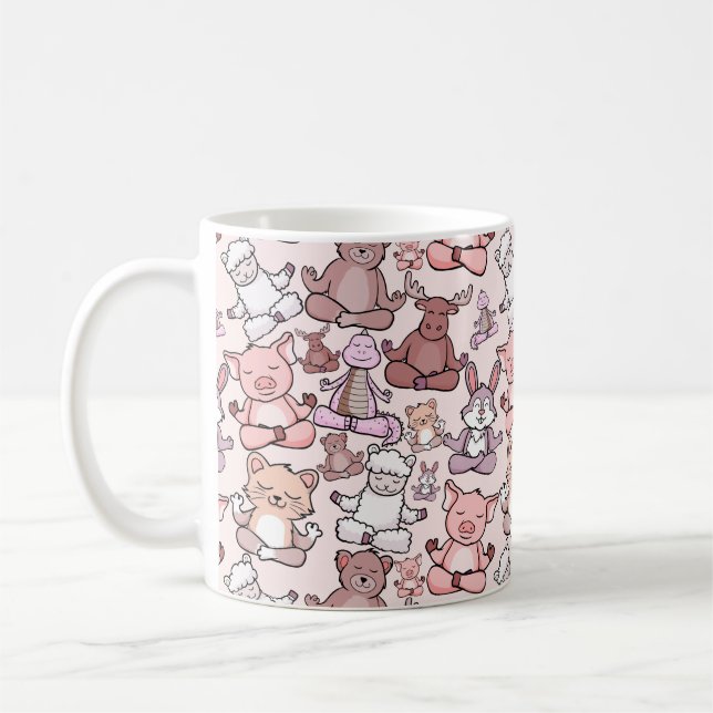 Yoga poses pattern | Yoga seamless pattern 48 Coffee Mug (Left)