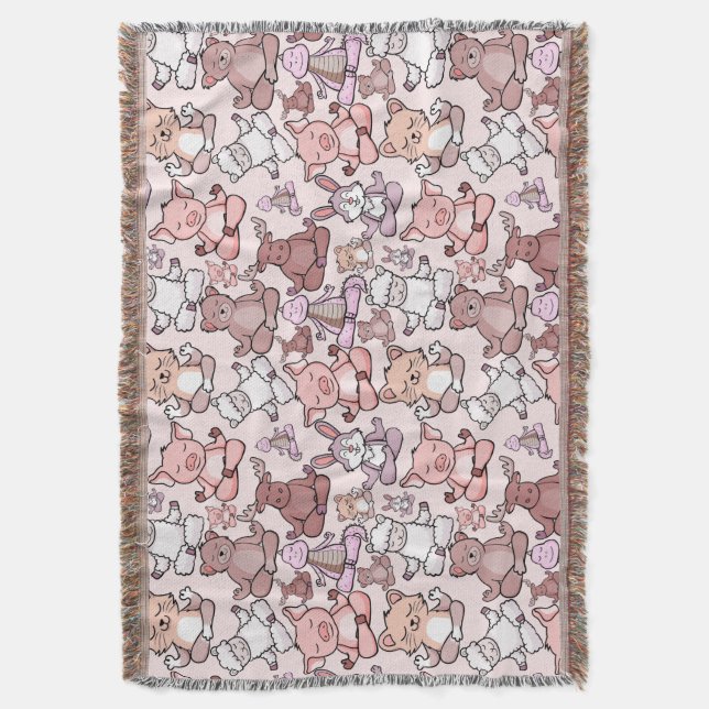 Yoga poses pattern | Yoga seamless pattern 48 Throw Blanket (Front Vertical)