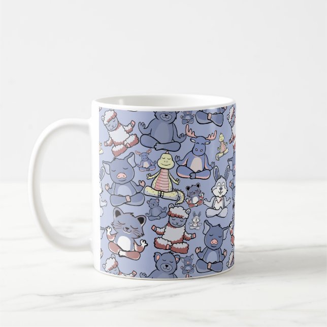 Yoga poses pattern | Yoga seamless pattern 49 Coffee Mug (Left)