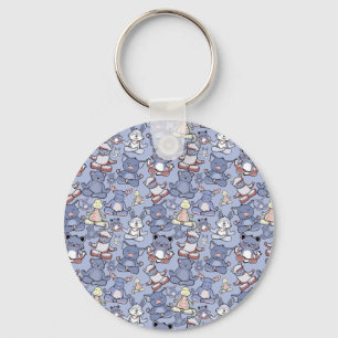 Yoga poses pattern Yoga seamless pattern 49 Key Ring