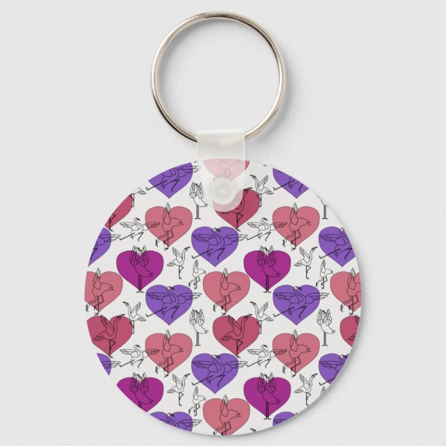 Yoga poses pattern | Yoga seamless pattern 4 Key Ring (Front)
