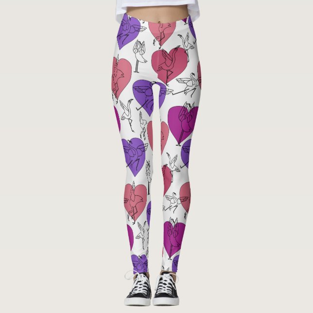 Yoga poses pattern | Yoga seamless pattern 4 Leggings (Front)