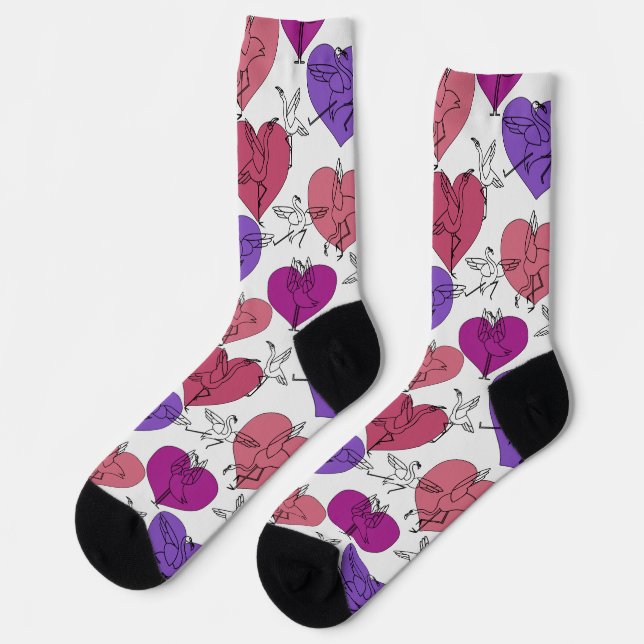 Yoga poses pattern | Yoga seamless pattern 4 Wrapp Socks (Left)