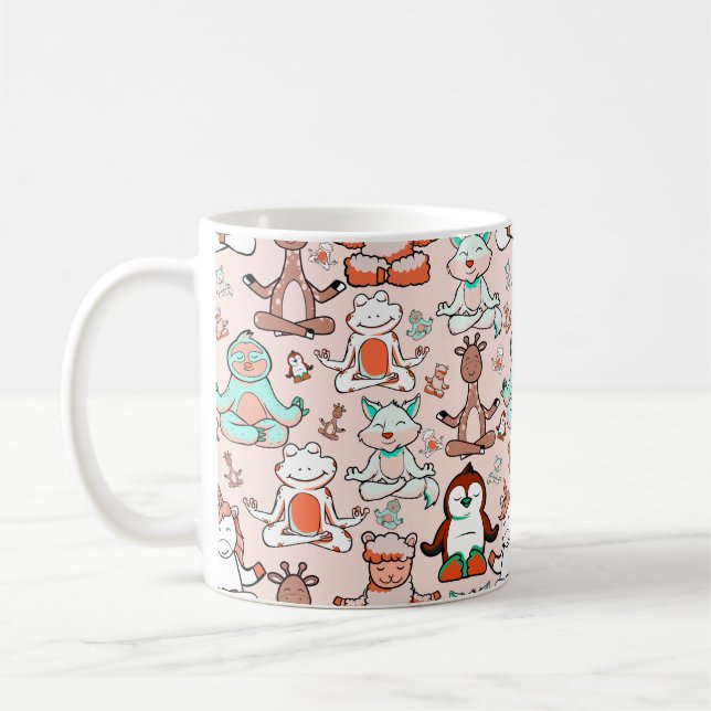 Yoga poses pattern | Yoga seamless pattern 51 Coffee Mug (Left)