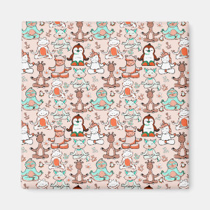 Yoga poses pattern Yoga seamless pattern 51 Magnet
