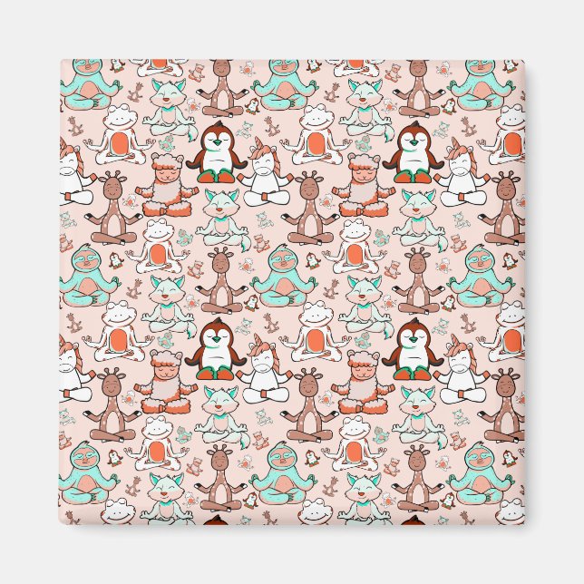 Yoga poses pattern | Yoga seamless pattern 51 Magnet (Front)