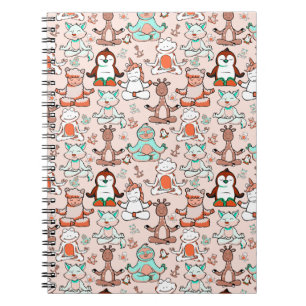 Yoga poses pattern   Yoga seamless pattern 51 Notebook