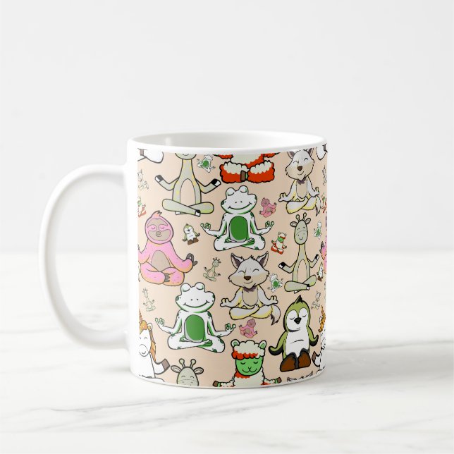 Yoga poses pattern | Yoga seamless pattern 52 Coffee Mug (Left)