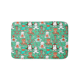 Yoga poses pattern Yoga seamless pattern 53 Bath Mat