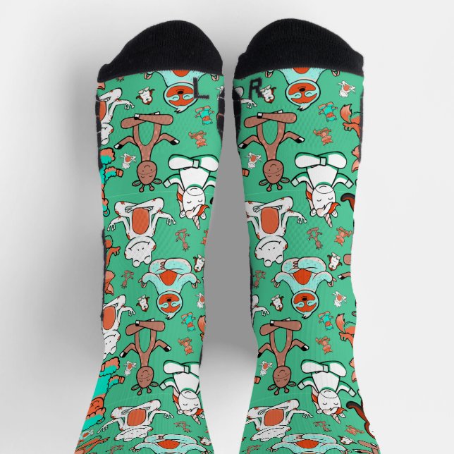 Yoga poses pattern | Yoga seamless pattern 53 Clas Socks (Top)