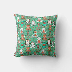 Yoga poses pattern Yoga seamless pattern 53 Cushion