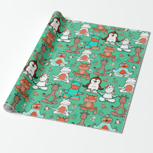 Yoga poses pattern Yoga seamless pattern 53 Wrapping Paper