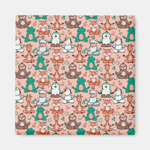 Yoga poses pattern Yoga seamless pattern 54 Magnet