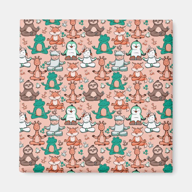 Yoga poses pattern | Yoga seamless pattern 54 Magnet (Front)