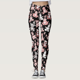Yoga poses pattern Yoga seamless pattern 55 Leggings