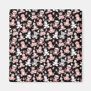 Yoga poses pattern Yoga seamless pattern 55 Magnet