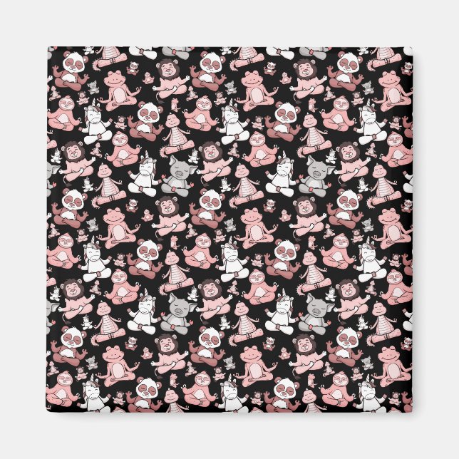 Yoga poses pattern | Yoga seamless pattern 55 Magnet (Front)