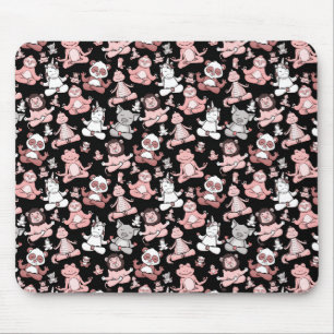 Yoga poses pattern   Yoga seamless pattern 55 Mouse Pad