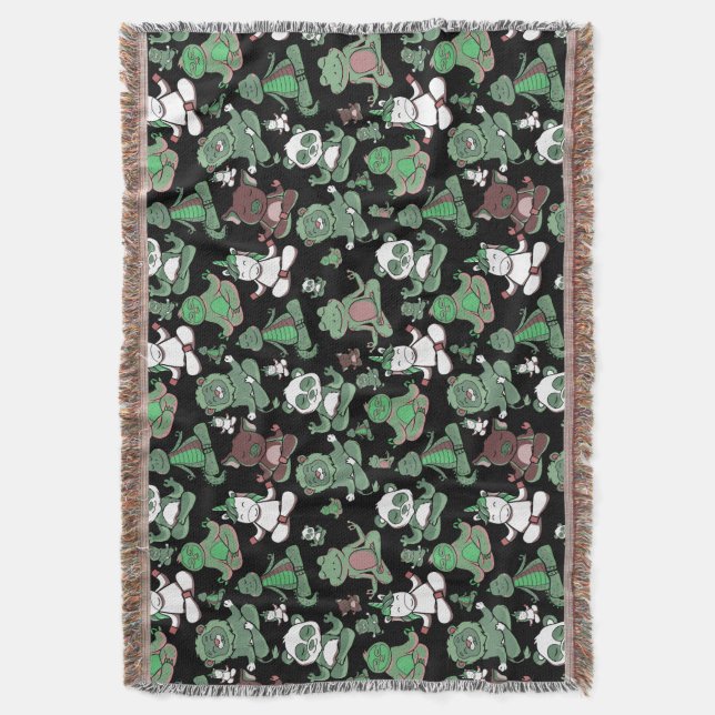 Yoga poses pattern | Yoga seamless pattern 56 Throw Blanket (Front Vertical)