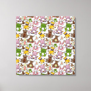 Yoga poses pattern Yoga seamless pattern 58 Canvas Print