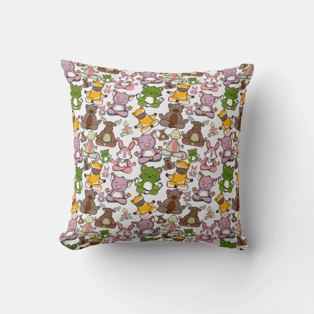 Yoga poses pattern | Yoga seamless pattern 58 Cushion (Front)