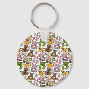 Yoga poses pattern   Yoga seamless pattern 58 Key Ring