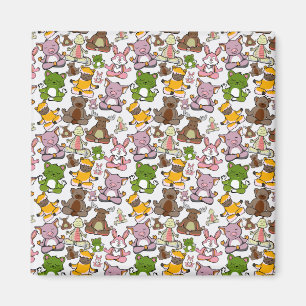 Yoga poses pattern Yoga seamless pattern 58 Magnet