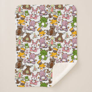 Yoga poses pattern Yoga seamless pattern 58 Sherpa Blanket