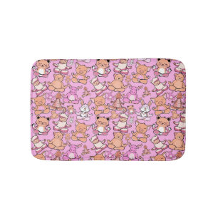 Yoga poses pattern Yoga seamless pattern 59 Bath Mat