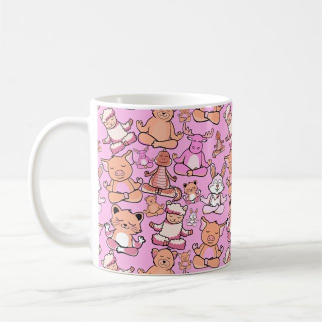 Yoga poses pattern | Yoga seamless pattern 59 Coffee Mug (Left)