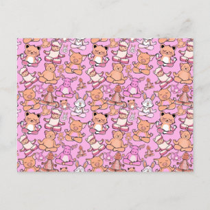 Yoga poses pattern Yoga seamless pattern 59 Postcard