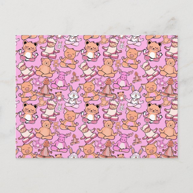 Yoga poses pattern | Yoga seamless pattern 59 Postcard (Front)