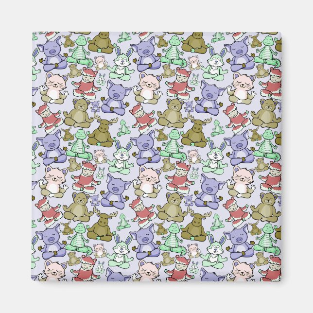 Yoga poses pattern | Yoga seamless pattern 60 Magnet (Front)