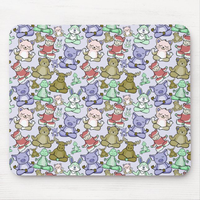 Yoga poses pattern | Yoga seamless pattern 60 Mouse Pad (Front)