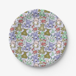 Yoga poses pattern Yoga seamless pattern 60 Paper Plate