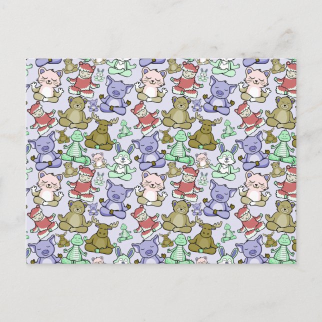 Yoga poses pattern | Yoga seamless pattern 60 Postcard (Front)