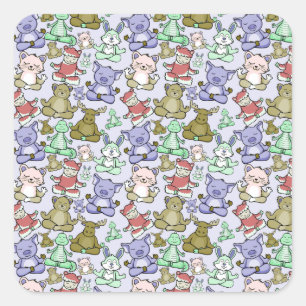 Yoga poses pattern Yoga seamless pattern 60 Square Sticker