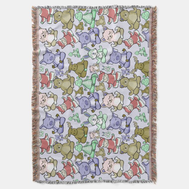 Yoga poses pattern | Yoga seamless pattern 60 Throw Blanket (Front Vertical)