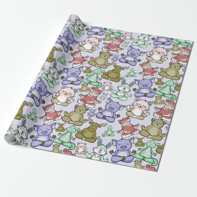 Yoga poses pattern | Yoga seamless pattern 60 Wrapping Paper (Unrolled)