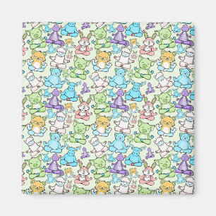 Yoga poses pattern Yoga seamless pattern 63 Magnet
